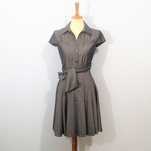 NW3 Hobbs Gray Shirt Dress with Tie Belt
